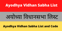 Ayodhya Vidhan Sabha List