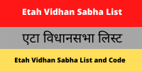 Etah Vidhan Sabha List